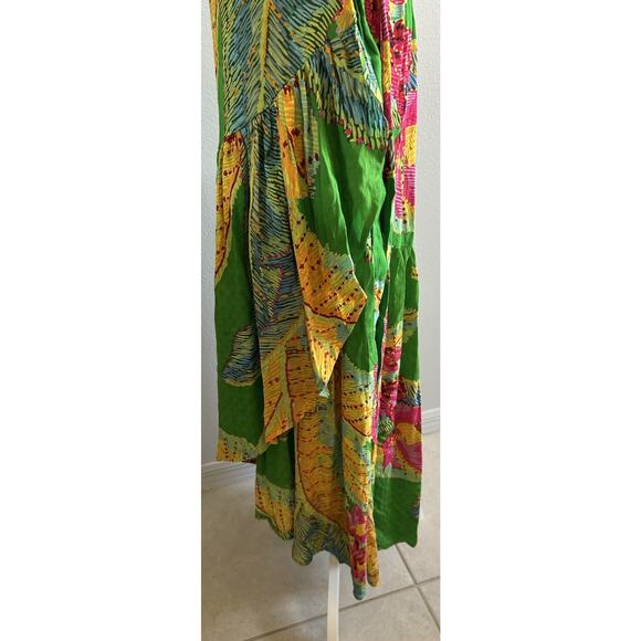 Women's Maxi Skirt Wrap Tropical Ruffles Fairy Boho Wedding Beach Hawaiian Med - Picture 6 of 9